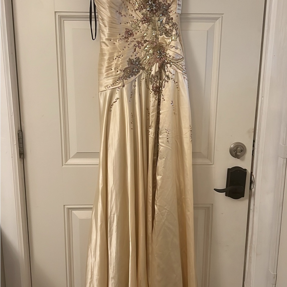 Elegant Cream Embellished Gown